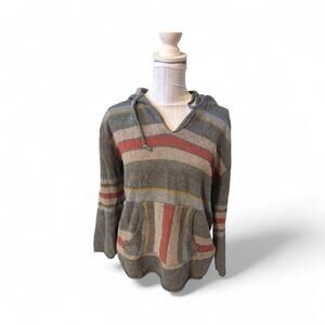 Pendleton Gray Striped Hoodie Knit Size M